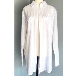 J. Crew Women's Oversized White Button-Down Shirt Size US S